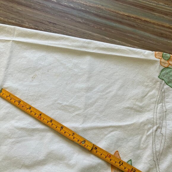 Fruit Design Tablecloth Hand Painted & Embroidered Artex Tri-Chem 48x50" Square - Picture 2 of 6